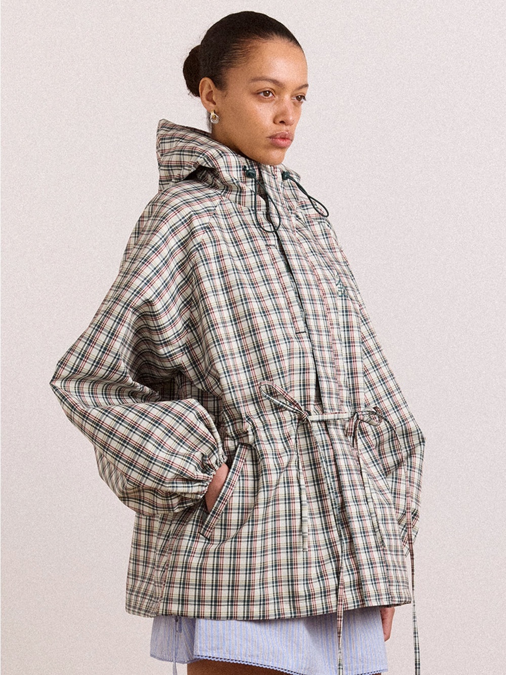 SOLD-Damson Madder Liu Raincoat Showerproof Jacket- Edelberry Check - Picture 2 of 9